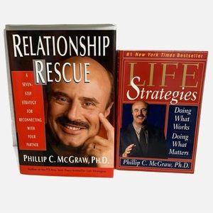 Bundle of Two Dr. Phil Self Help Books Relationship Rescue And Life Strategies